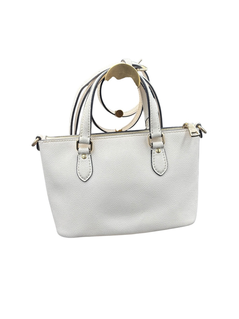 Coach Mini Gallery Crossbody CH198 Chalk Leather Gold Hardware Satchel - Picture 5 of 12